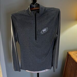 Gray Quarter-Zip EAGlES Pullover with Logo